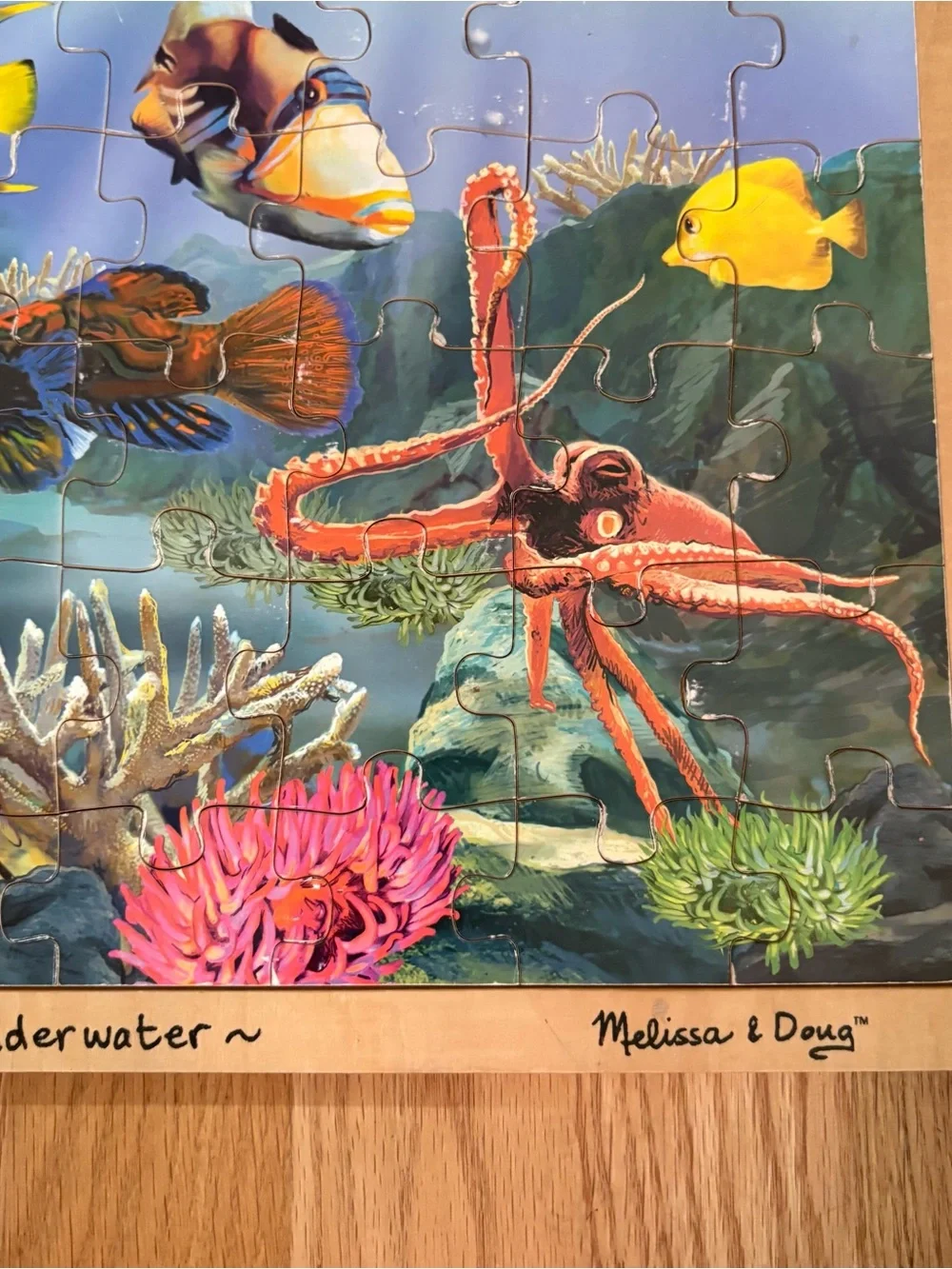 Melissa & Doug Ocean Sea Life Puzzle Underwater Wooden Tray